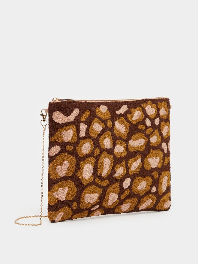 Styli Styli Animal Print Clutch with Detachable Chain Strap  - Image 1