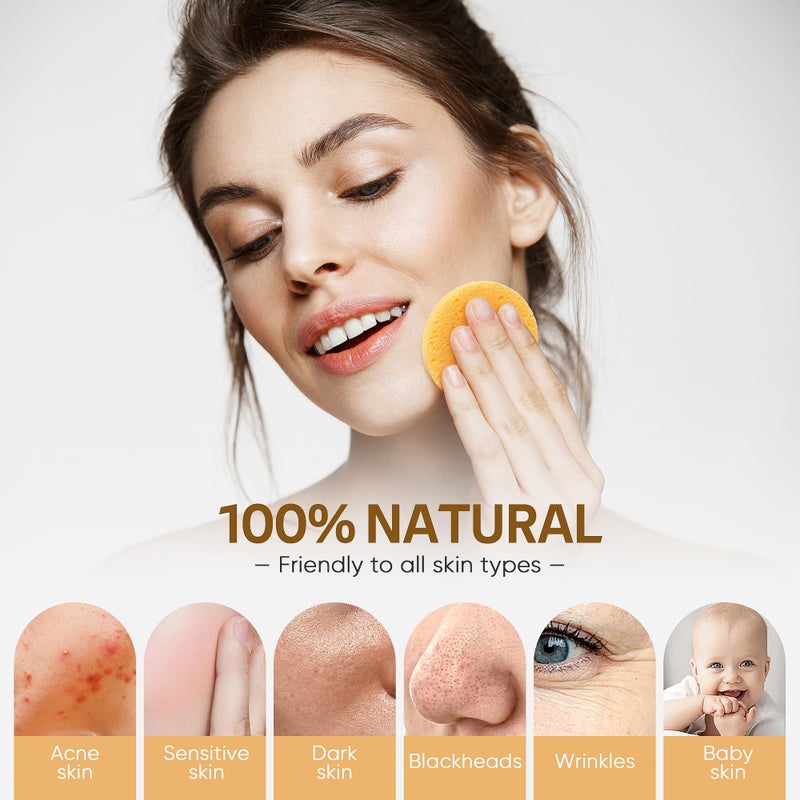 GAINWELL 50-Count Compressed, GAINWELL Cellulose, 100% Natural Cosmetic Spa Sponge for Facial Cleansing, Exfoliating Mask, Makeup Removal - Image 5