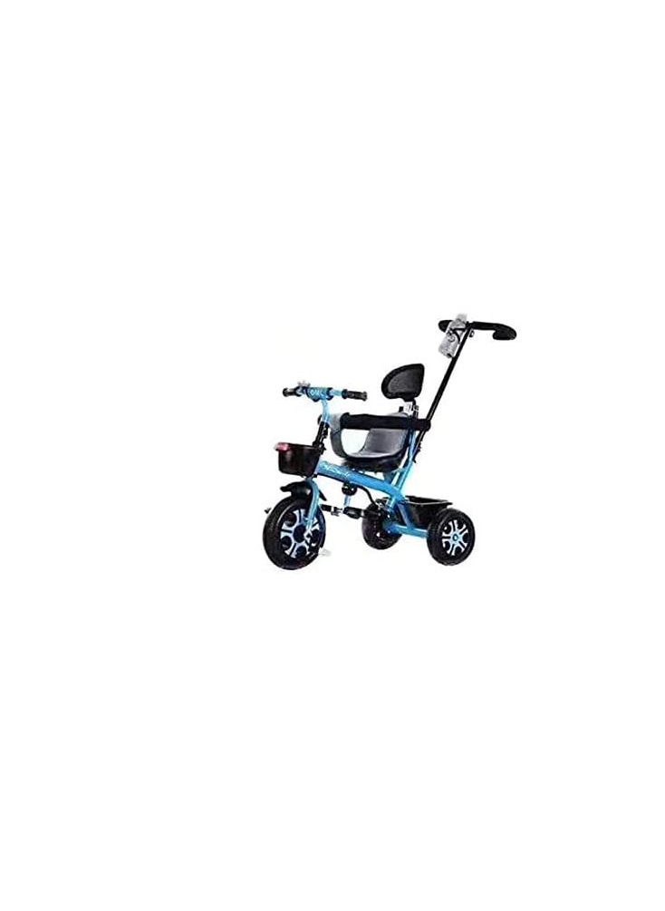 Blue Color Baby cycle for Kids tricycle With push Bar Ride On Tricycle Bike Baby Cycle Toys Kids baby entertainer tricycle With push Bar Cycle  - Image 1