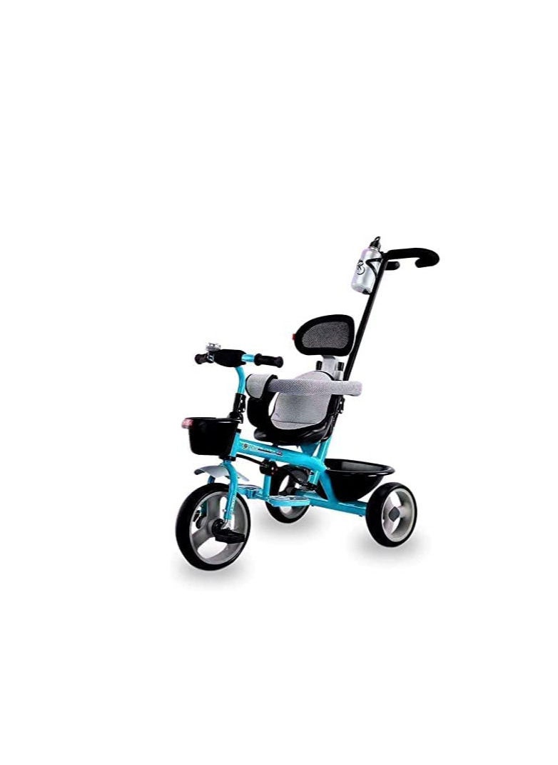 Blue Color Baby cycle for Kids tricycle With push Bar Ride On Tricycle Bike Baby Cycle Toys Kids baby entertainer tricycle With push Bar Cycle  - Image 3