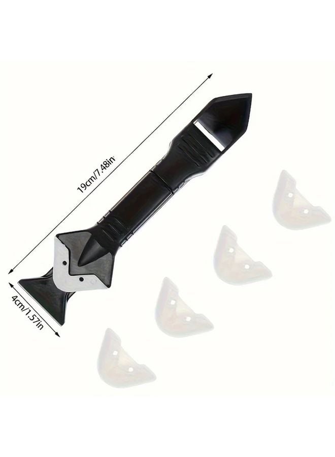 5 In 1 Silicone Caulking Tool Set With Stainless Steel Head And 5 Reusable Pads - Image 4