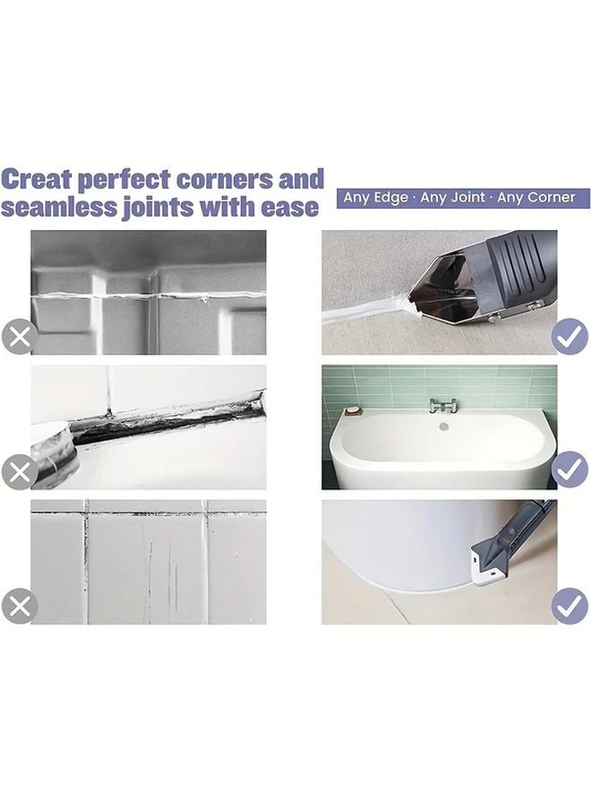 5 In 1 Silicone Caulking Tool Set With Stainless Steel Head And 5 Reusable Pads - Image 5