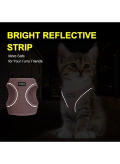 fida Fida Cat Harness and Leash Set for Walking Kitten and Puppy, Escape Proof Kitten Harness with Breathable Lightweight Soft Mesh, Adjustable Reflective Step-in Design. (XXXS, Pink)  - Image 4