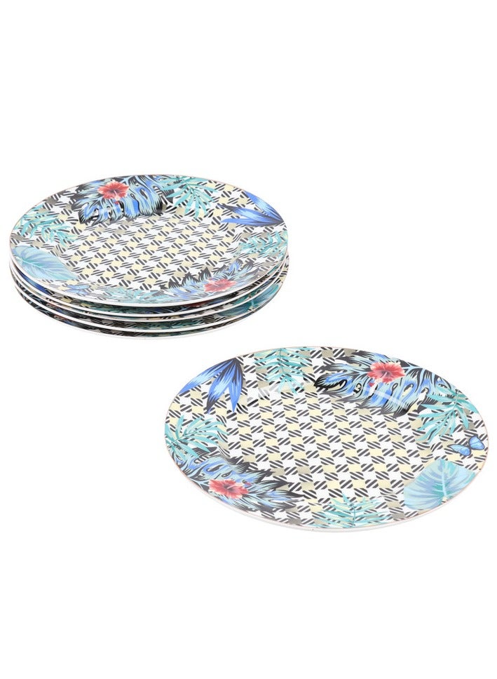 هوم فيو طقم سفره من البورسلين الفاخر مكون من 6 قطع ألوان حجم كبير 25 × 25 - Image 2