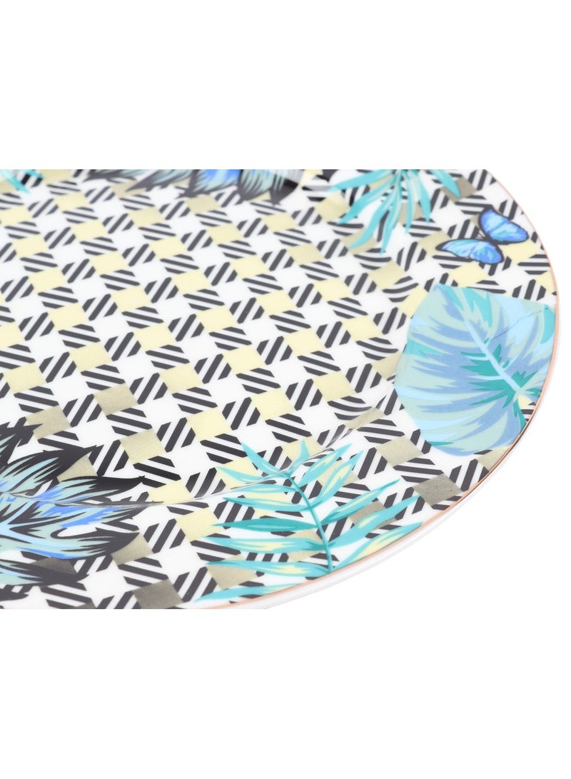 هوم فيو طقم سفره من البورسلين الفاخر مكون من 6 قطع ألوان حجم كبير 25 × 25 - Image 4