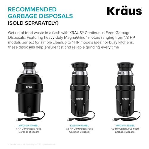 KRAUS Garbage Disposal Air Switch Kit in Spot-Free Stainless Steel with Push Button, AC Adapter, Power Cord, and Air Tube Included, KWDA-100SFS - Image 5