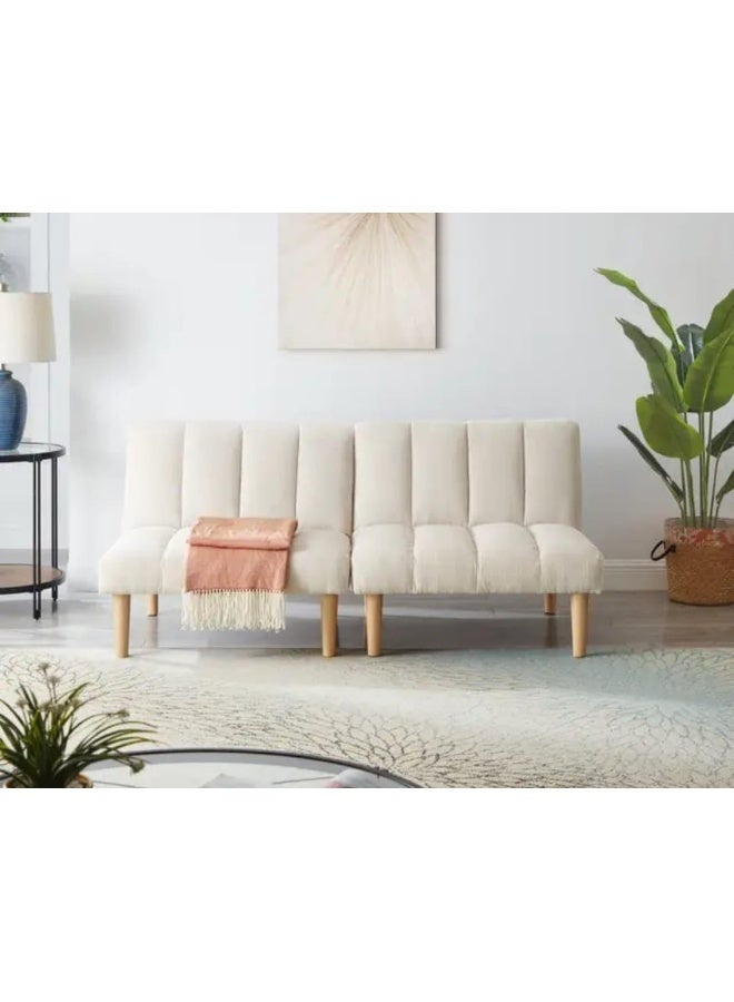 Modern Armless Sofa with Channel Tufting - Image 1