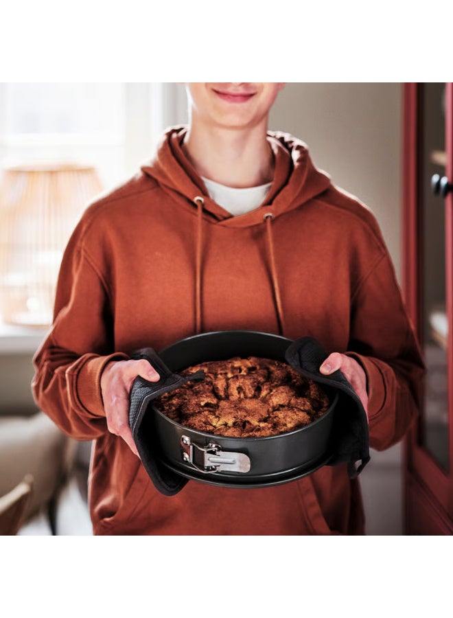 Pot Holders Set of 2, Heat-Resistant Kitchen Gloves, Grey Cotton Potholders for Cooking, Baking and Oven Protection - Image 3