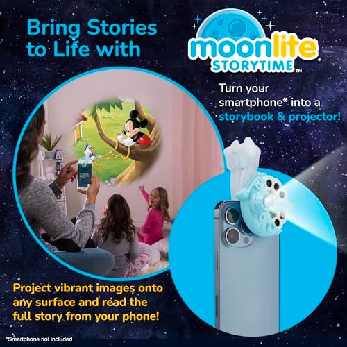 Moonlite Storytime Mini Projector with 10 Classic Stories A Magical Way to Read Together Digital Storybooks Fun Sound Effects Learning Gifts for Kids Ages 1 and Up - Image 5
