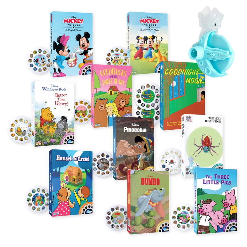 Moonlite Storytime Mini Projector with 10 Classic Stories A Magical Way to Read Together Digital Storybooks Fun Sound Effects Learning Gifts for Kids Ages 1 and Up - Image 3