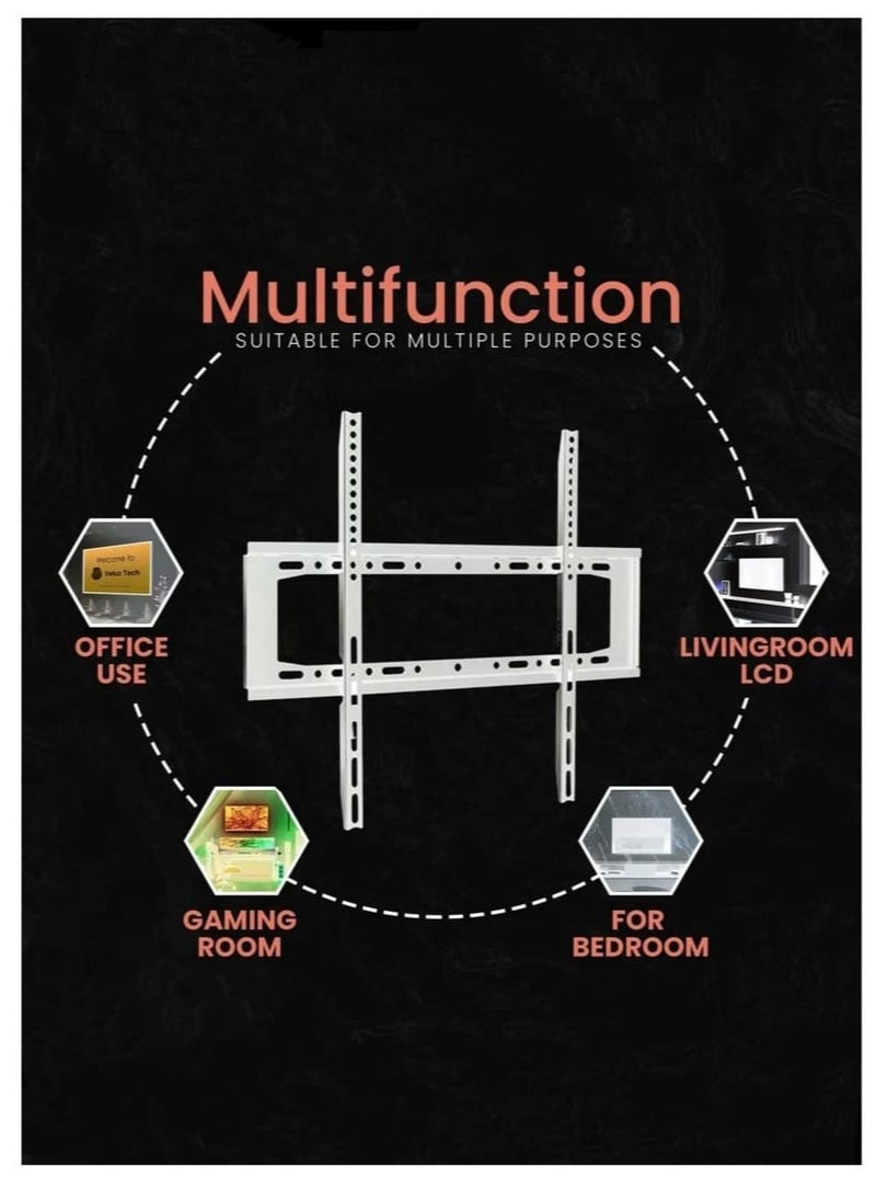 Skill Tech ORIGINAL Universal Wall Mounted TV Mount Bracket For 32 To 82 Inch LCD LED Flat Screens Heavy Duty Adjustable Space Saving VESA Compatible Sturdy Streamlined Design , For Flat and curved TV's  - Image 3