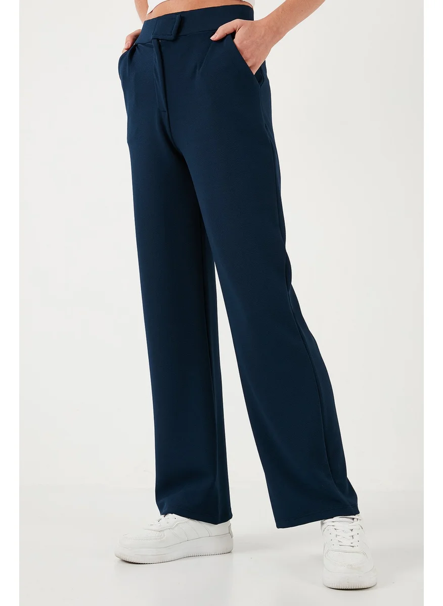 Lela Regular Fit High Waist Wide Leg Trousers Women's Trousers 5861279