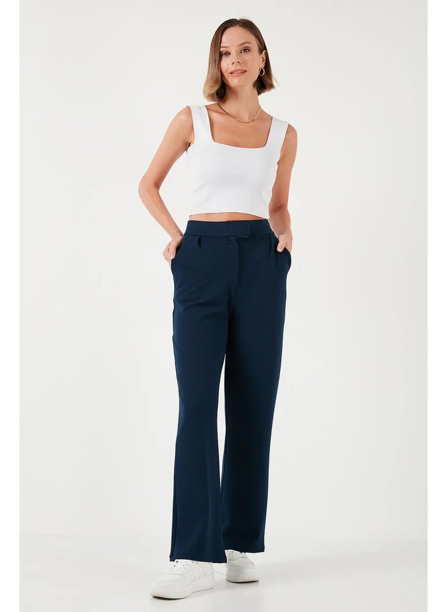 Lela Regular Fit High Waist Wide Leg Trousers Women's Trousers 5861279