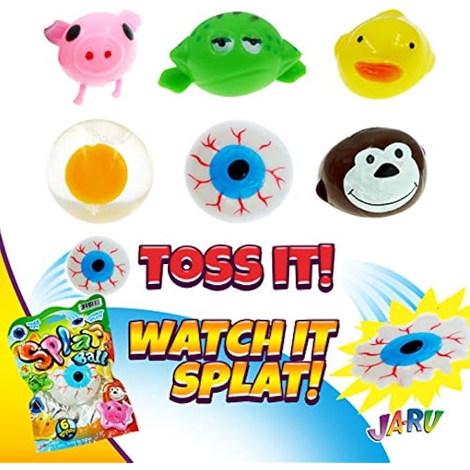 Ja-Ru SPLAT Ball Sticky & Stretchy (Pack of 6 Assorted) . Sensory Stress Relief Toy, Party Favor Pinata Filler. 5303-6p - Image 4