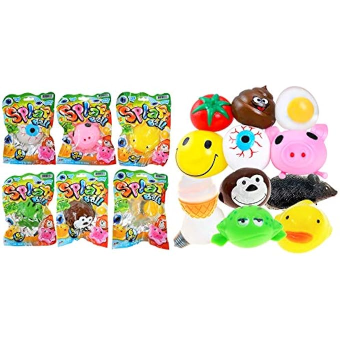 Ja-Ru SPLAT Ball Sticky & Stretchy (Pack of 6 Assorted) . Sensory Stress Relief Toy, Party Favor Pinata Filler. 5303-6p - Image 1