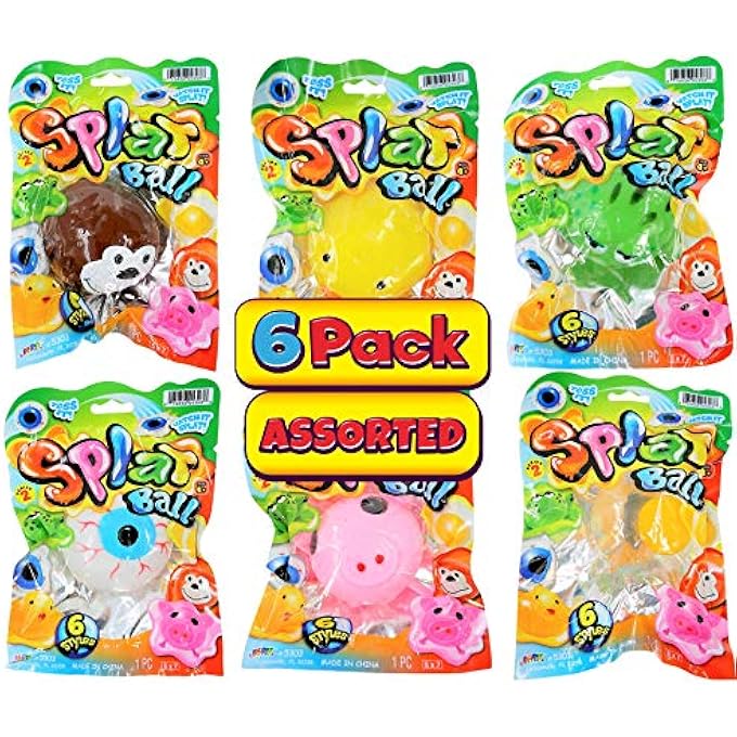 Ja-Ru SPLAT Ball Sticky & Stretchy (Pack of 6 Assorted) . Sensory Stress Relief Toy, Party Favor Pinata Filler. 5303-6p - Image 3