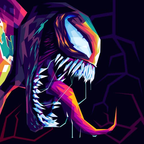 Modern Merch Marvel Diamond Art Kits for Adults Venom 5D Diamond Painting for Adults DIY Marvel Wall Art Venom Wall Decor Cross Stitch Gem Art Full Round Drill 12x12in - Image 1