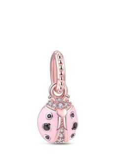 Generic Crystal pink ladybug pendant 