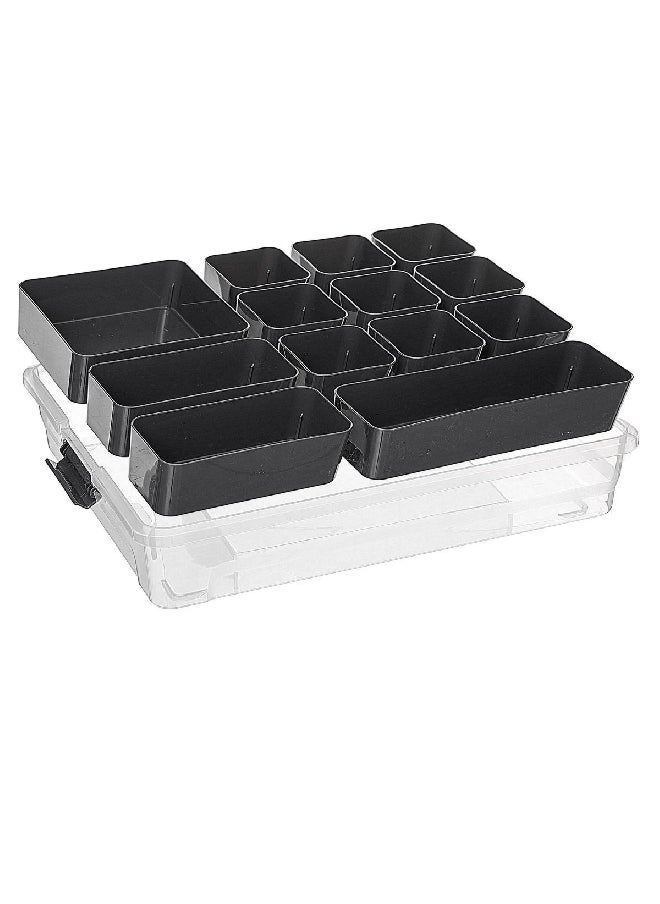 Five Simply Smart Samba Durable Polypropylene Storage Compartment Box Clear and Black 4.8 L 160428  - Image 5
