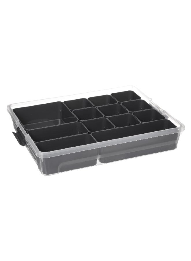 Five Simply Smart Samba Durable Polypropylene Storage Compartment Box Clear and Black 4.8 L 160428  - Image 3
