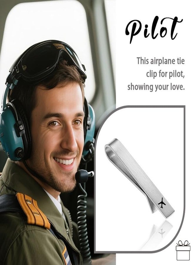 Yreamont Airplane Tie Clip for Pilot Gifts for Men Husband Son Nephew Pilot Tie Clips for Men Brother Boyfriend Pilot Accessories for Pilot Aviation Gifts for Friends Pilot Birthday Gift for Boyfriend - Image 4