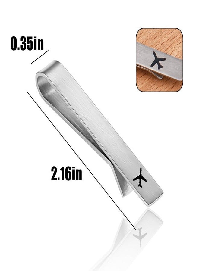 Yreamont Airplane Tie Clip for Pilot Gifts for Men Husband Son Nephew Pilot Tie Clips for Men Brother Boyfriend Pilot Accessories for Pilot Aviation Gifts for Friends Pilot Birthday Gift for Boyfriend - Image 2
