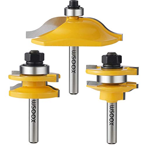 WSOOX 3 PCS Router Bit Set, Raised Panel Cabinet Door Making Router Bit Set, Ogee Rail and Stile Router Bit Set, Professional Carbide Milling Cutters for Woodworking (1/4-Inch Shank) - Image 1