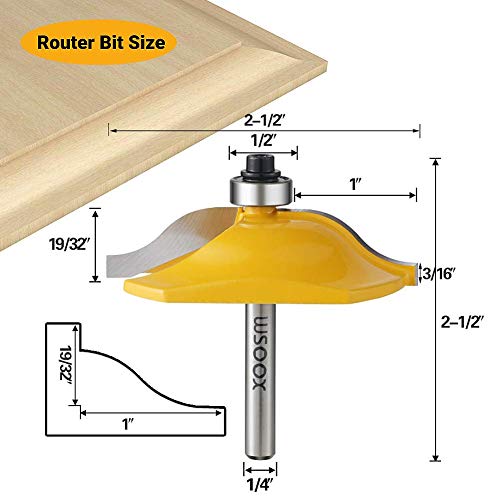WSOOX 3 PCS Router Bit Set, Raised Panel Cabinet Door Making Router Bit Set, Ogee Rail and Stile Router Bit Set, Professional Carbide Milling Cutters for Woodworking (1/4-Inch Shank) - Image 3
