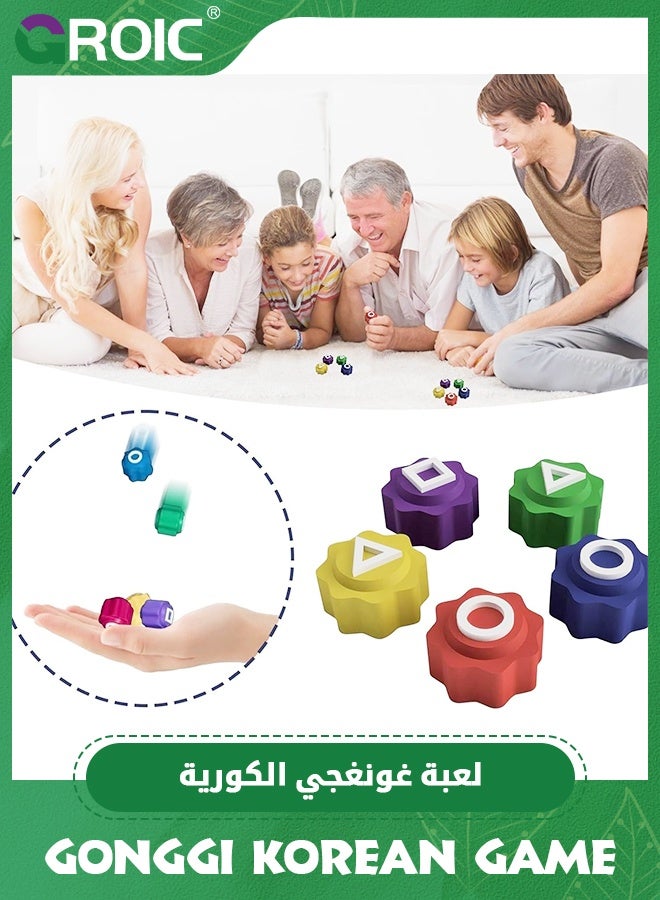 GROIC 5pcs Gonggi Korean Game Set with Detachable Spinner Design, Inseparable, Jackstones, Gonggi Stones, Traditional Korean Game for Party, Educational Tossing Stone Squid Game for Child - Image 2
