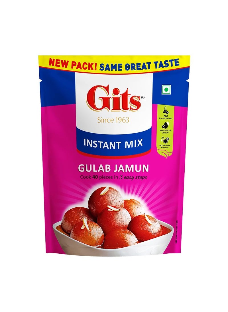 Gits Instant Gulab Jamun Dessert Mix, Makes 40 per Pack, Pure Veg, Delicious Indian Dessert and Mithai, 400g (Pack of 4, 200g Each), White - Image 3