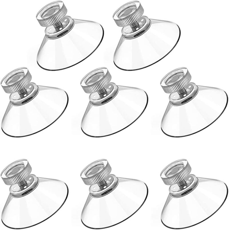 خطافات شفافة قوية بكؤوس شفط مقاس 40 مم من السيليكون المدوّر مع صامولة مخرّمة 8 قطع - Image 1