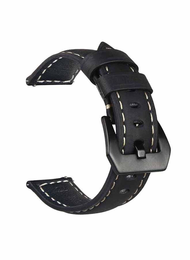 NIBEMINENT Samsung Gear S3 Frontier Classic Leather Strap Black