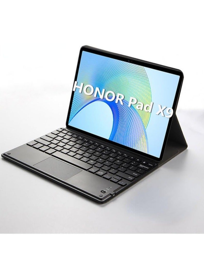 general Arabic and English Keyboard Cover Case Compatible with Honor Pad X9 11.5 inch 2023, Leather Tablet Protective Cover with Wireless Removable Bluetooth Keyboard & Trackpad Mouse - Image 1