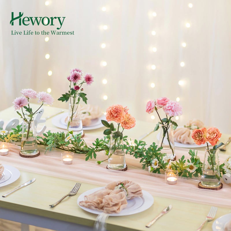 Hewory Glass Bud Vases for Centerpieces: Small Clear Modern Flower Vase Set of 12, Minimalist Cute Mini Decorative Bulk Vases for Wedding Birthday Bridal Shower Party Events Dining Room Table Decor - Image 4