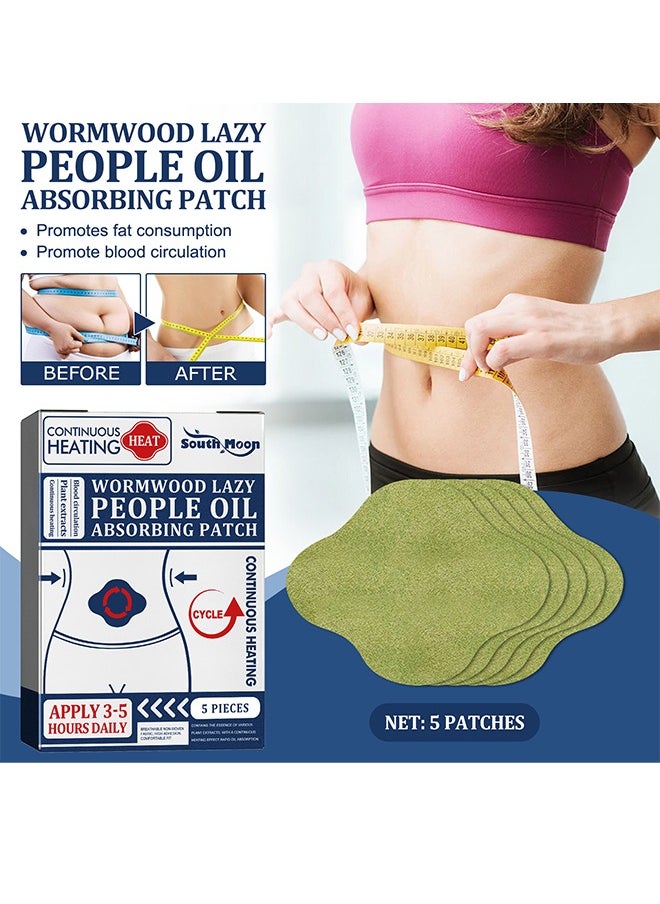 SOUTH MOON Wormwood Lazypeople Oil Absorbing Pieces ，Natural Belly Button Plaster For Weight Loss, Detox Patch The Belly, Body Shaping Stickers 5 Pieces  - Image 1