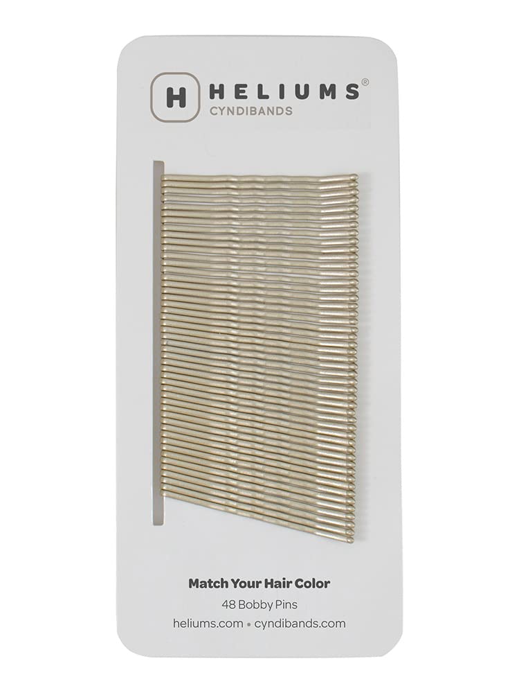 Heliums Bobby Pins  Light Ash Blonde  2 Inch Wavy Hair Pins Matte Metallic Color Blends with Light Ash Blonde Hair 48 Count