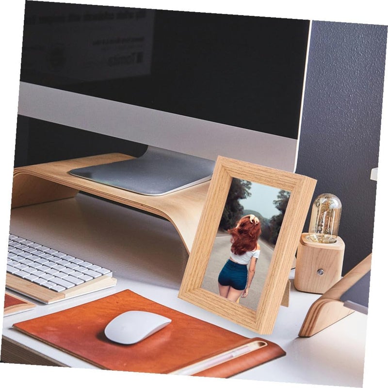 Wood Photo Frame 6-inch Mdf Rustic Wooden Picture Frame with Stand and Wall Mount for Home Décor and Desktop Photo Display - Image 5
