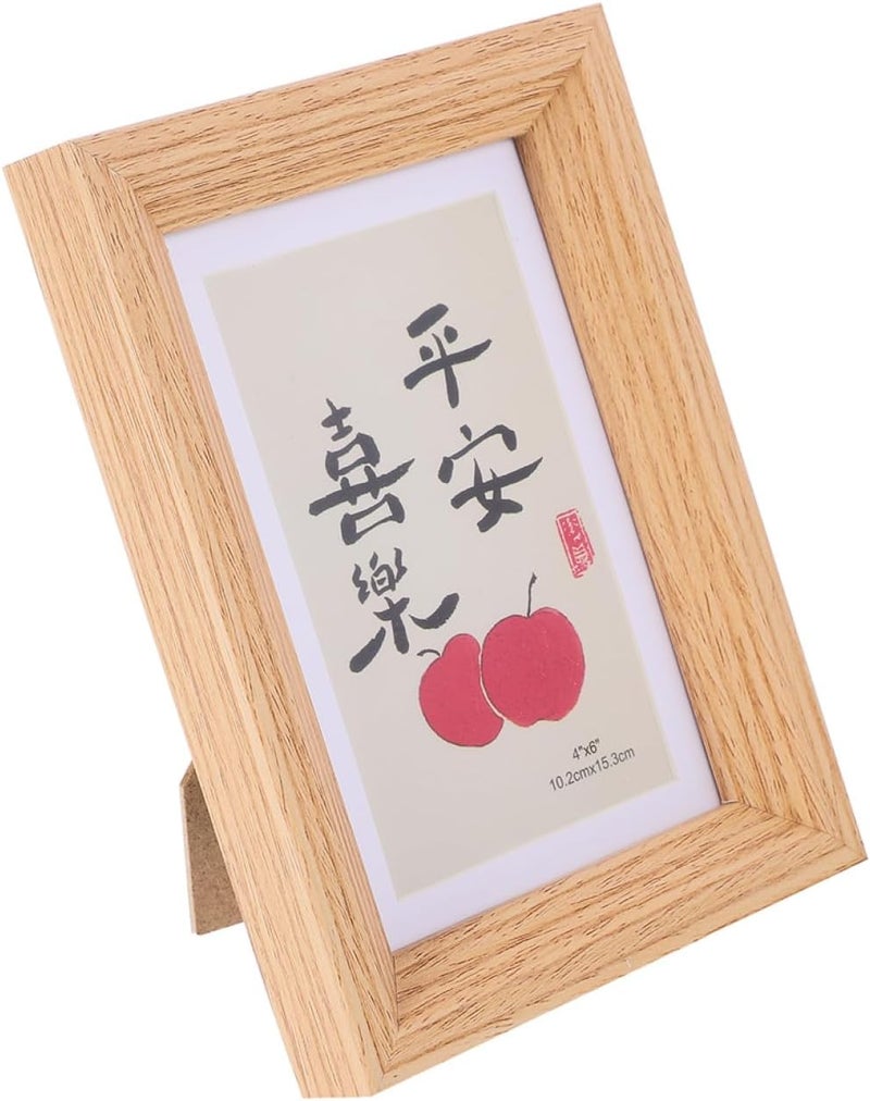 Wood Photo Frame 6-inch Mdf Rustic Wooden Picture Frame with Stand and Wall Mount for Home Décor and Desktop Photo Display - Image 1