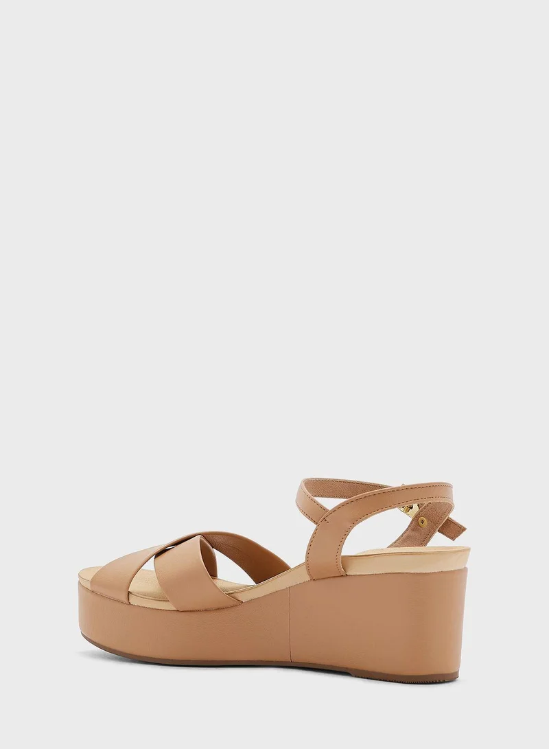 Beira Rio Teagan Multi Strap High Heel Wedge Sandals