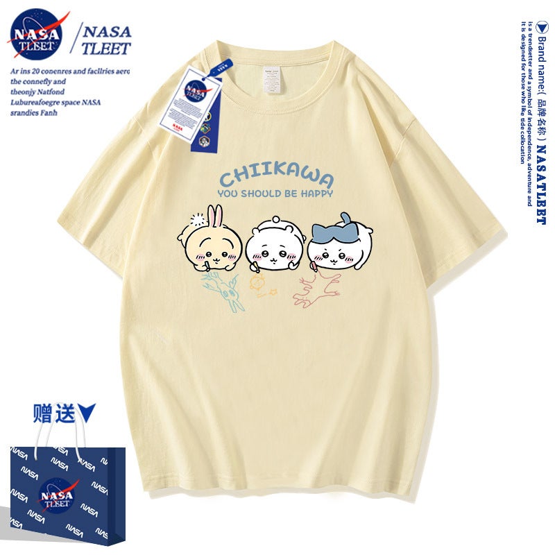 Nasa Co-Branded Cotton Short-Sleeve Versatile Crew Neck Base Shirt For Boys And Girls, New Summer Trendy Brand T-Shirt Half-Sleeve For Children - Image 2