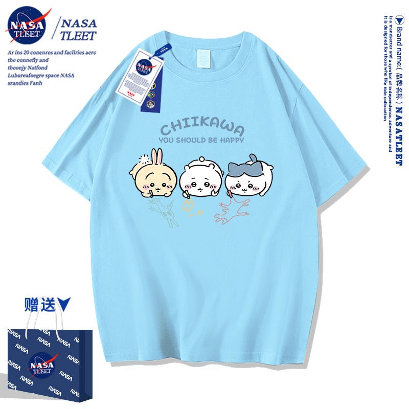 Nasa Co-Branded Cotton Short-Sleeve Versatile Crew Neck Base Shirt For Boys And Girls, New Summer Trendy Brand T-Shirt Half-Sleeve For Children - Image 5