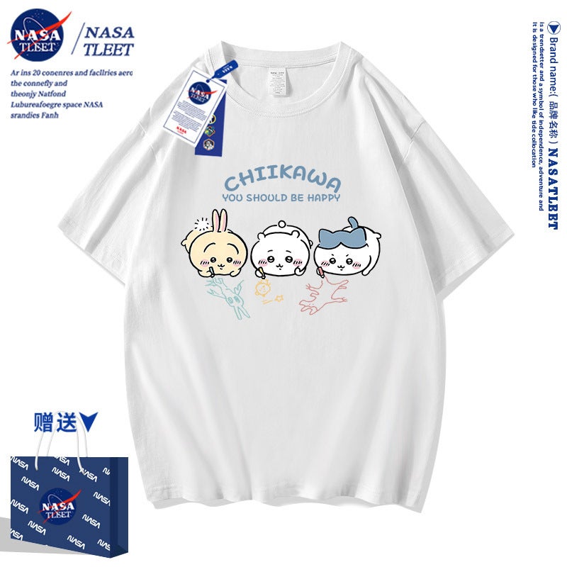 Nasa Co-Branded Cotton Short-Sleeve Versatile Crew Neck Base Shirt For Boys And Girls, New Summer Trendy Brand T-Shirt Half-Sleeve For Children - Image 3