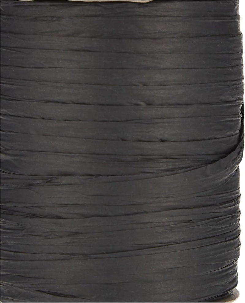Berwick Offray Matte Black Raffia Ribbon, 1/4'' Wide, 100 Yards, 7MM - Image 3