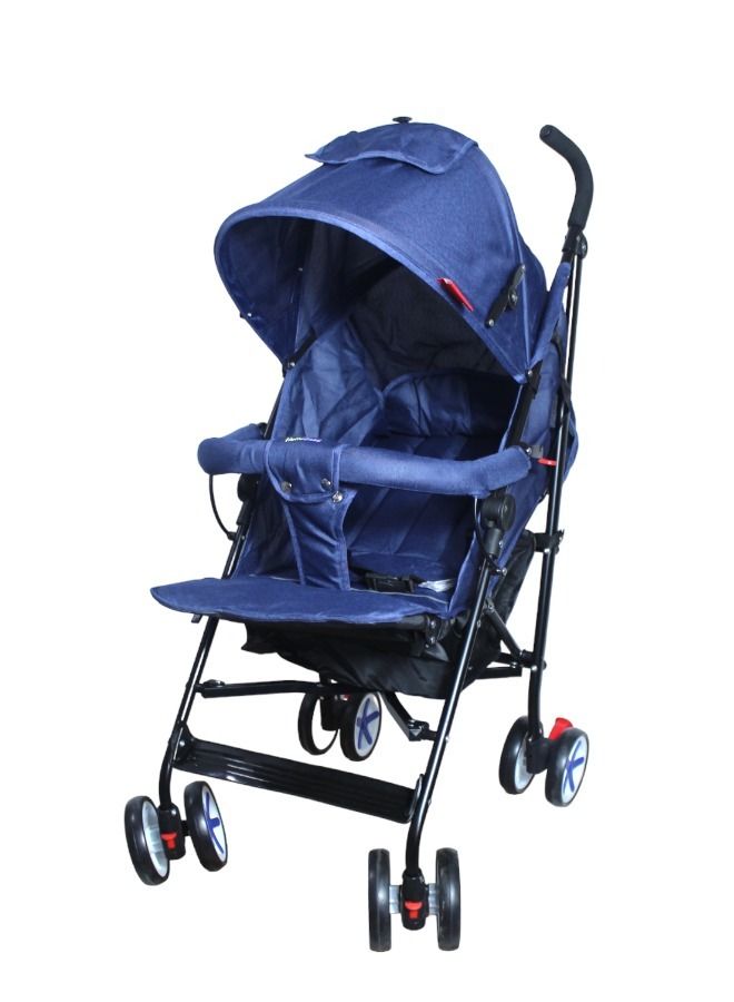 صندوق العاب عربة أطفال مع ظهر مقعد قابل للإمالة ومزودة بمظلة، عربة أطفال مدمجة قابلة للطي مناسبة للأطفال حديثي الولادة - Image 1