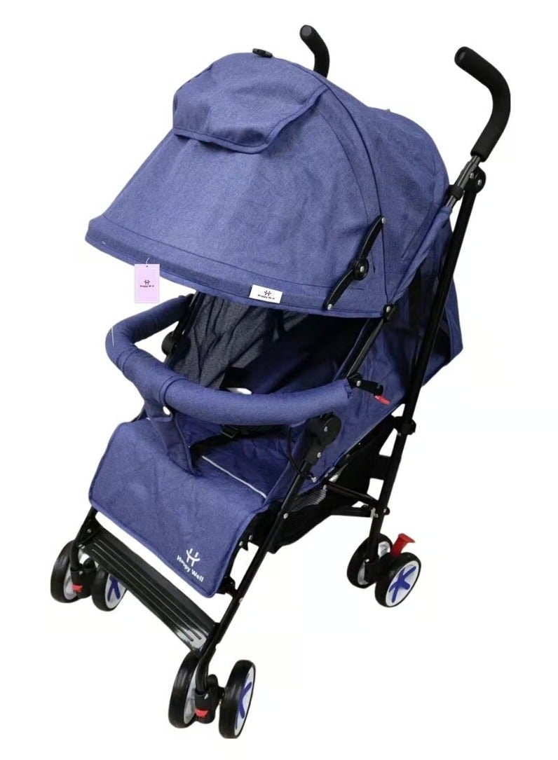 صندوق العاب عربة أطفال مع ظهر مقعد قابل للإمالة ومزودة بمظلة، عربة أطفال مدمجة قابلة للطي مناسبة للأطفال حديثي الولادة - Image 2