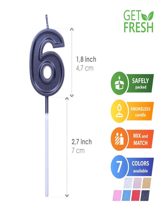 GET FRESH Number 6 Birthday Candle – Black Number Six Candle on Stick – Elegant Black Number Candles for Birthday Wedding Anniversary – Men’s 6th Birthday Candle Cake Topper – Black 6 Candle - Image 2