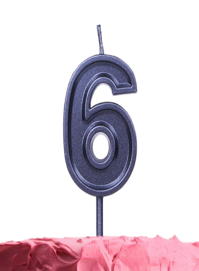 GET FRESH Number 6 Birthday Candle – Black Number Six Candle on Stick – Elegant Black Number Candles for Birthday Wedding Anniversary – Men’s 6th Birthday Candle Cake Topper – Black 6 Candle - Image 1
