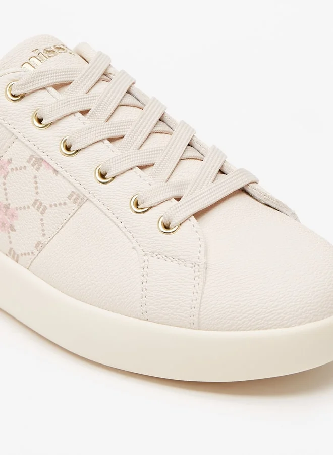MISSY Women's Floral Print Lace-Up Sneakers