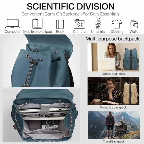 mixi Travel Laptop Backpack for Women & Men Carry On Backpack fits 16'' Laptop, Waterproof Lightweight Casual Weekender Bags Rucksack,17 Inch, Abyssal Green - Image 2