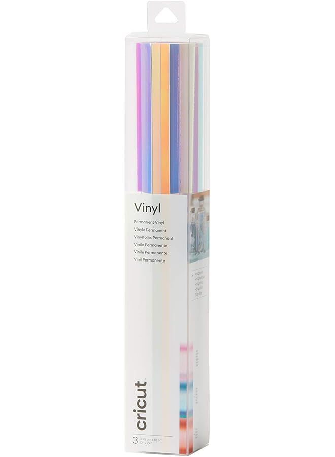 Cricut Holographic Vinyl 30X60Cm 3 Sheet Sampler Opal Pink Blue - Image 1